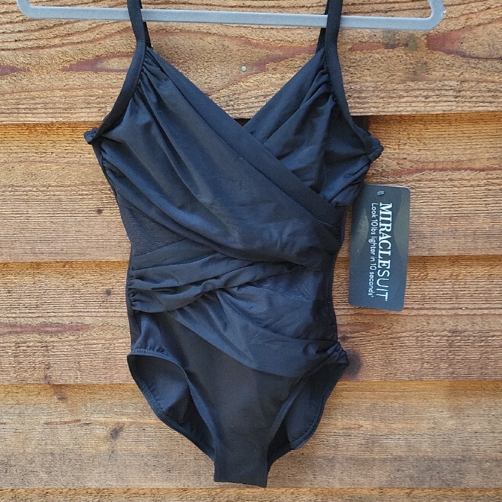 Miraclesuit Elegant Black One Piece Swimsuit